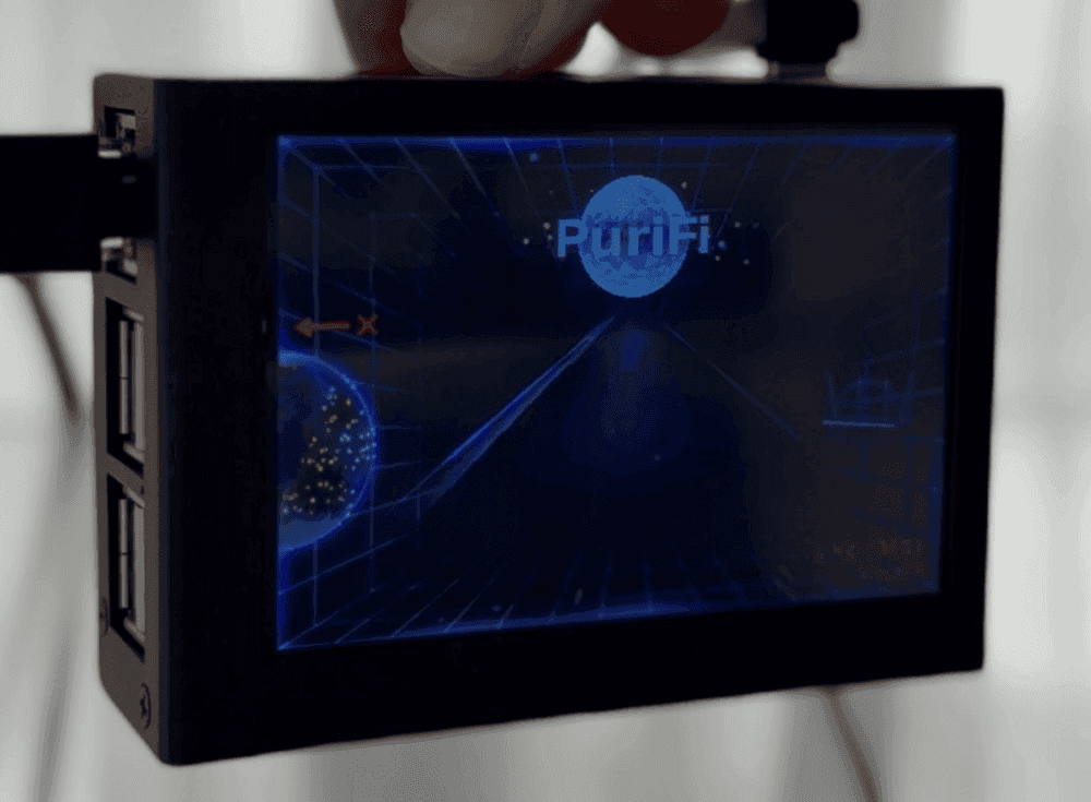 The PuriFi screen showing a single red arrow with the rest of the animation running normally.